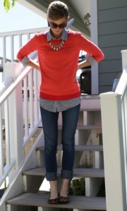 coral sweater