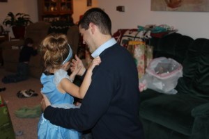 Ashley's daughter dancing with daddy